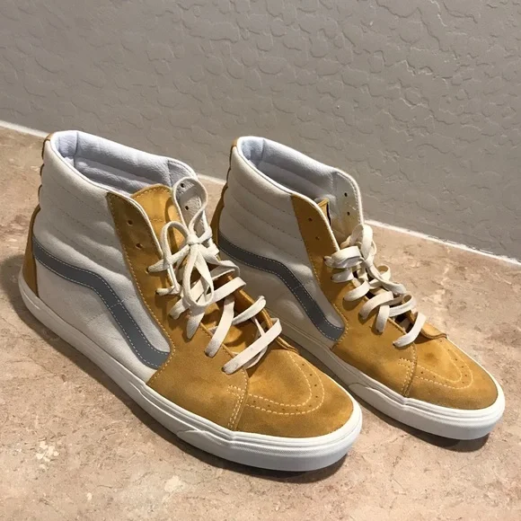 Vans Sk8-Hi White Yellow Shoes - Picture 5 of 10